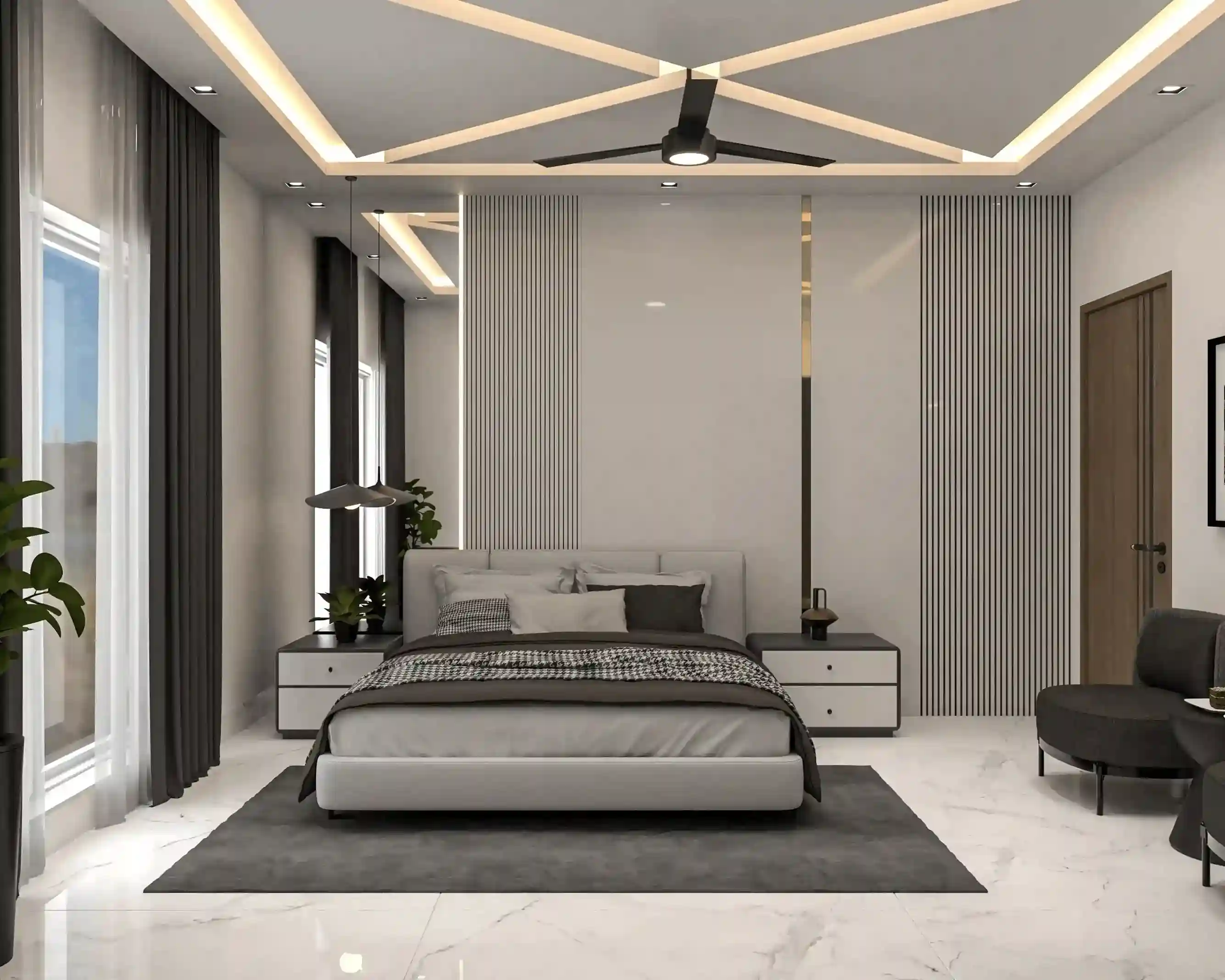 Interior lounge view in 1 kanal Peshawar project